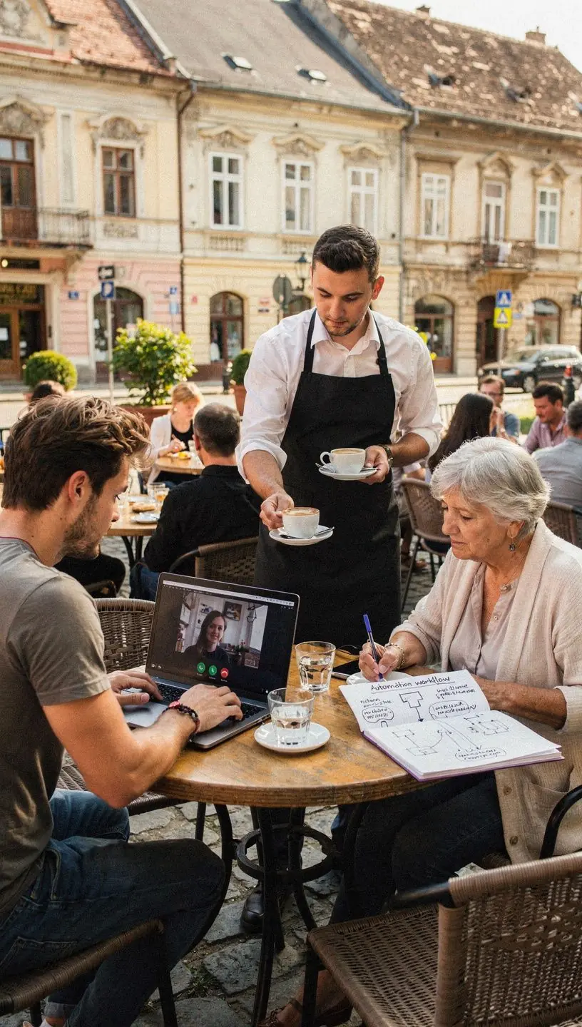 Imagine cu o persoană folosind un laptop pentru a implementa instrumente digitale de automatizare personală