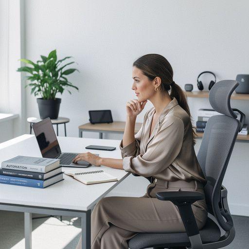 Calculator cu coduri și fluxuri de lucru digitale ilustrând procese automate